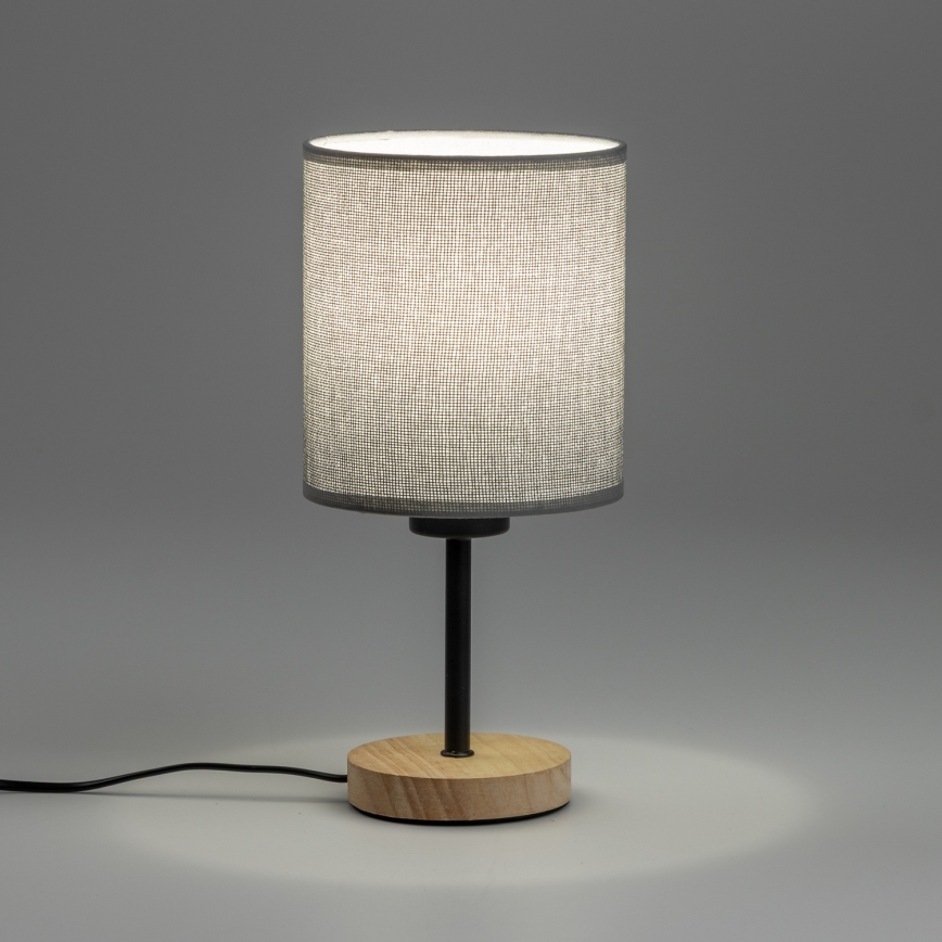 Brilagi - Lámpara de mesa NUBILA WOOD 1xE27/25W/230V roble/gris