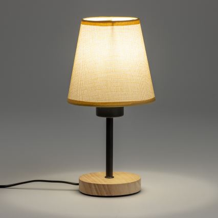 Brilagi - Lámpara de mesa NUBILA WOOD 1xE27/25W/230V roble/marrón claro