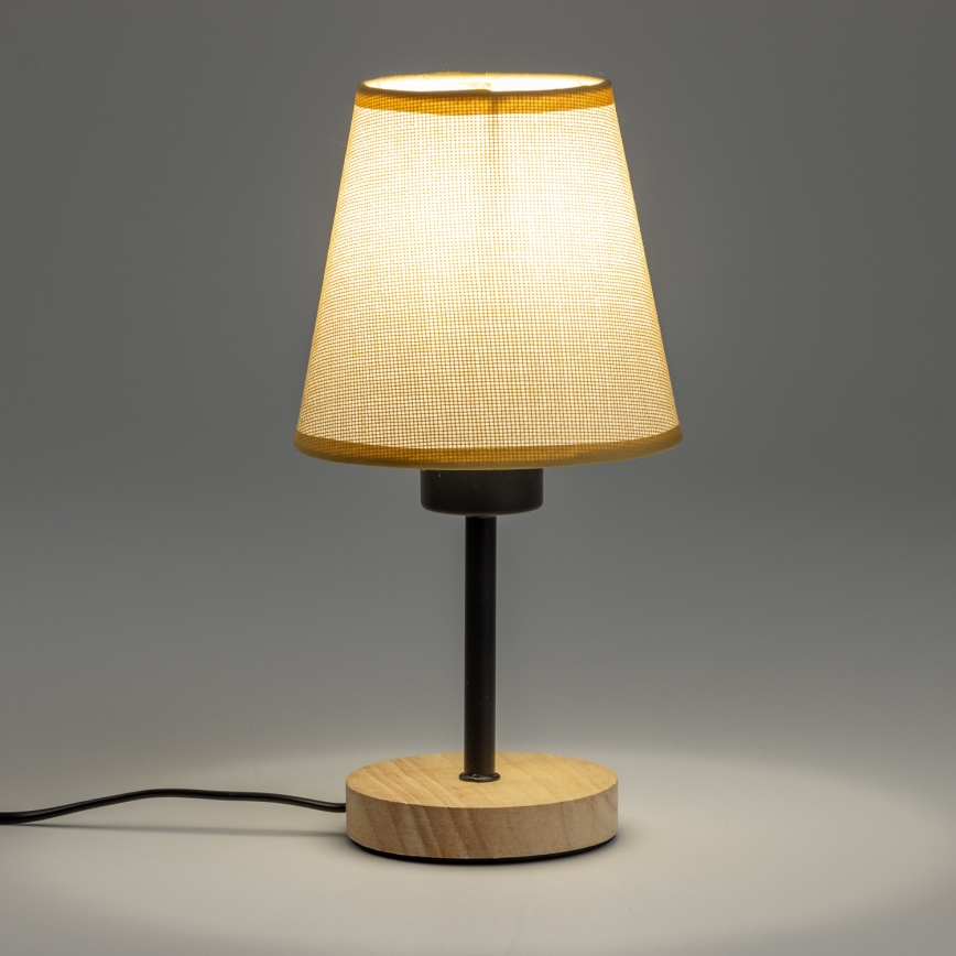 Brilagi - Lámpara de mesa NUBILA WOOD 1xE27/25W/230V roble/marrón claro