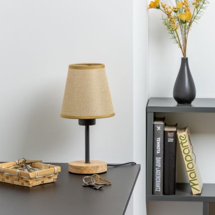 Brilagi - Lámpara de mesa NUBILA WOOD 1xE27/25W/230V roble/marrón claro