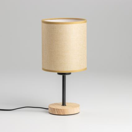 Brilagi - Lámpara de mesa NUBILA WOOD 1xE27/25W/230V roble/marrón claro