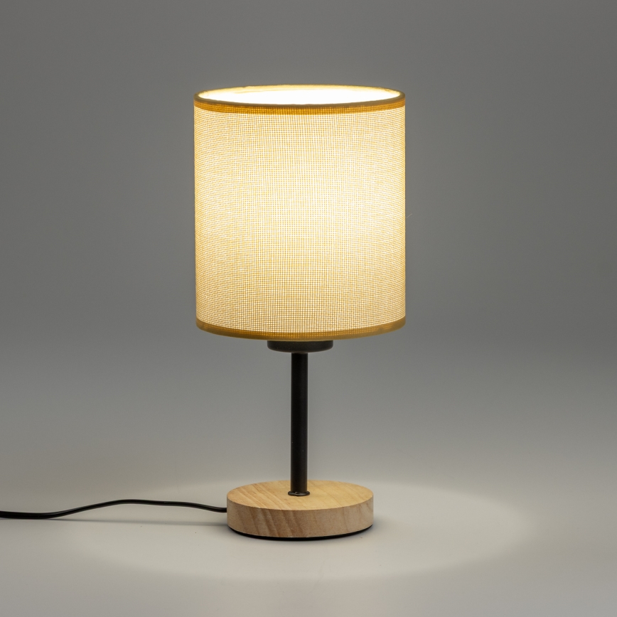 Brilagi - Lámpara de mesa NUBILA WOOD 1xE27/25W/230V roble/marrón claro