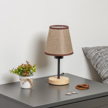 Brilagi - Lámpara de mesa NUBILA WOOD 1xE27/25W/230V roble/marrón