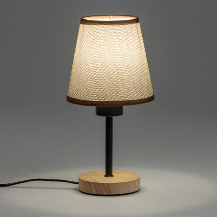 Brilagi - Lámpara de mesa NUBILA WOOD 1xE27/25W/230V roble/marrón