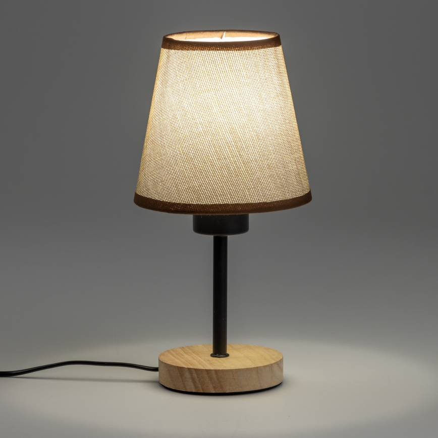 Brilagi - Lámpara de mesa NUBILA WOOD 1xE27/25W/230V roble/marrón