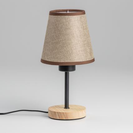 Brilagi - Lámpara de mesa NUBILA WOOD 1xE27/25W/230V roble/marrón