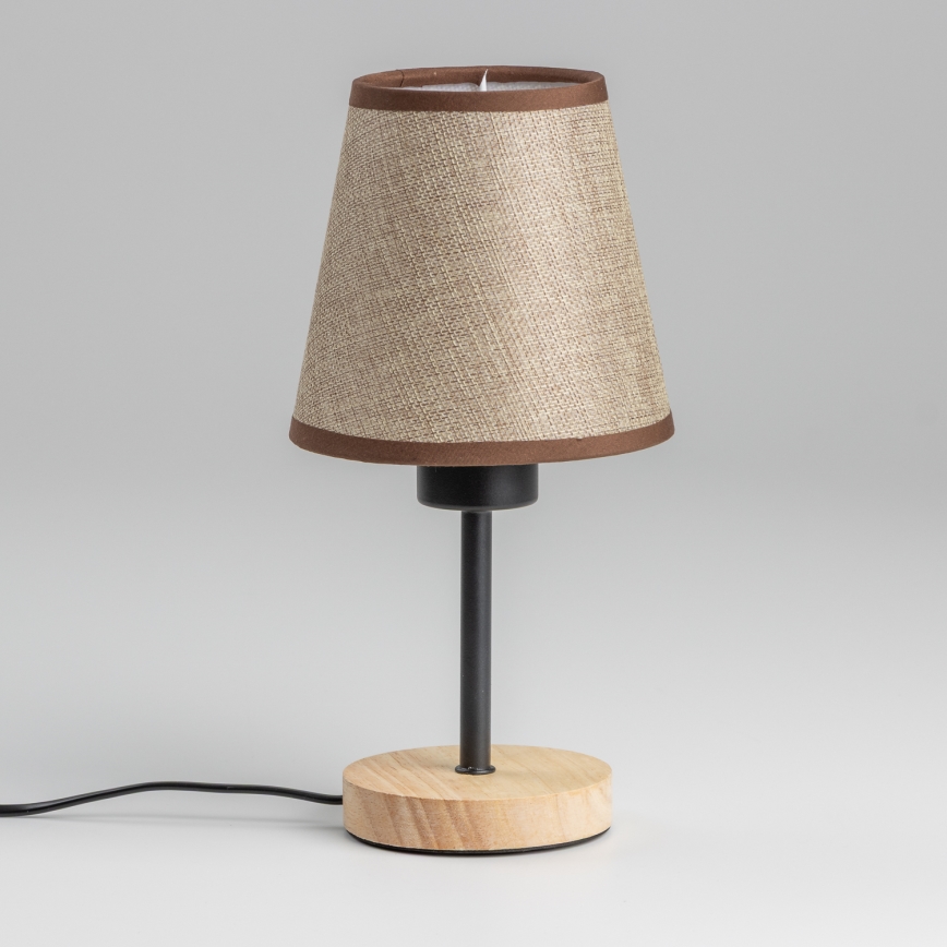 Brilagi - Lámpara de mesa NUBILA WOOD 1xE27/25W/230V roble/marrón