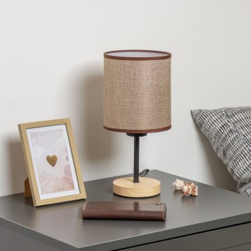 Brilagi - Lámpara de mesa NUBILA WOOD 1xE27/25W/230V roble/marrón