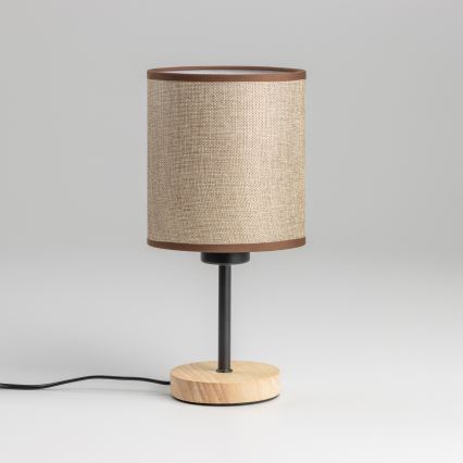 Brilagi - Lámpara de mesa NUBILA WOOD 1xE27/25W/230V roble/marrón