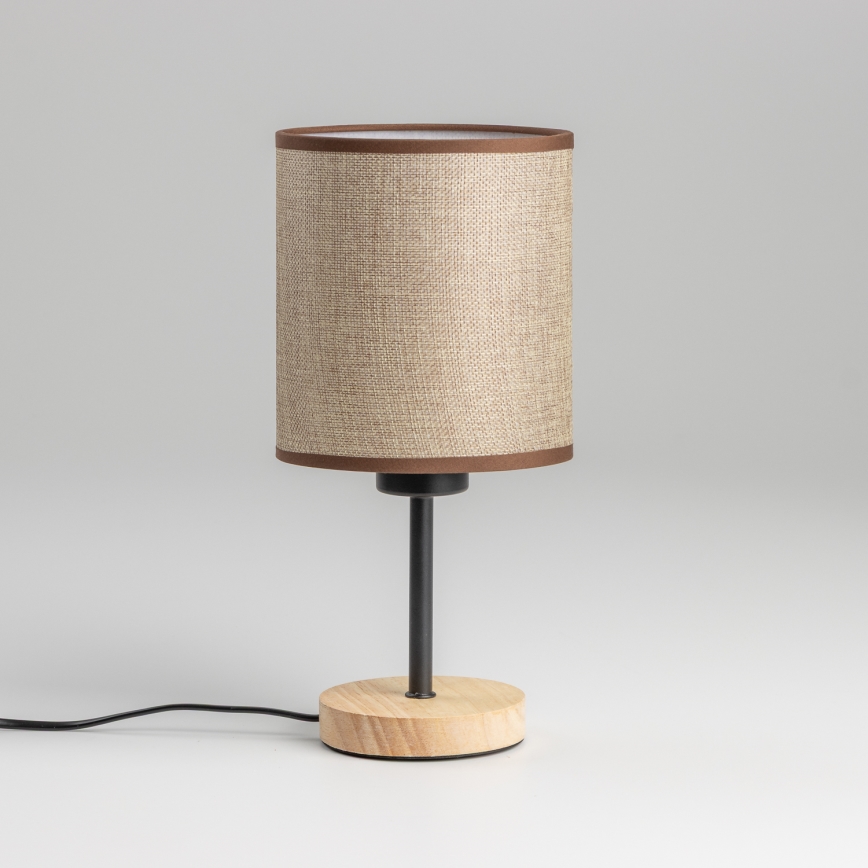 Brilagi - Lámpara de mesa NUBILA WOOD 1xE27/25W/230V roble/marrón