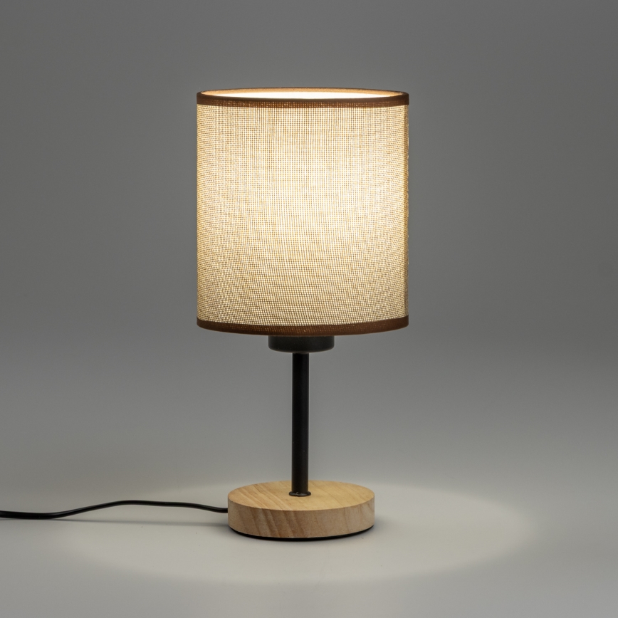 Brilagi - Lámpara de mesa NUBILA WOOD 1xE27/25W/230V roble/marrón