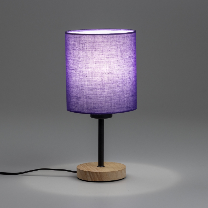 Brilagi - Lámpara de mesa NUBILA WOOD 1xE27/25W/230V roble/morado