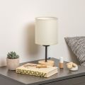 Brilagi - Lámpara de mesa NUBILA WOOD 1xE27/25W/230V roble/negro/color crema