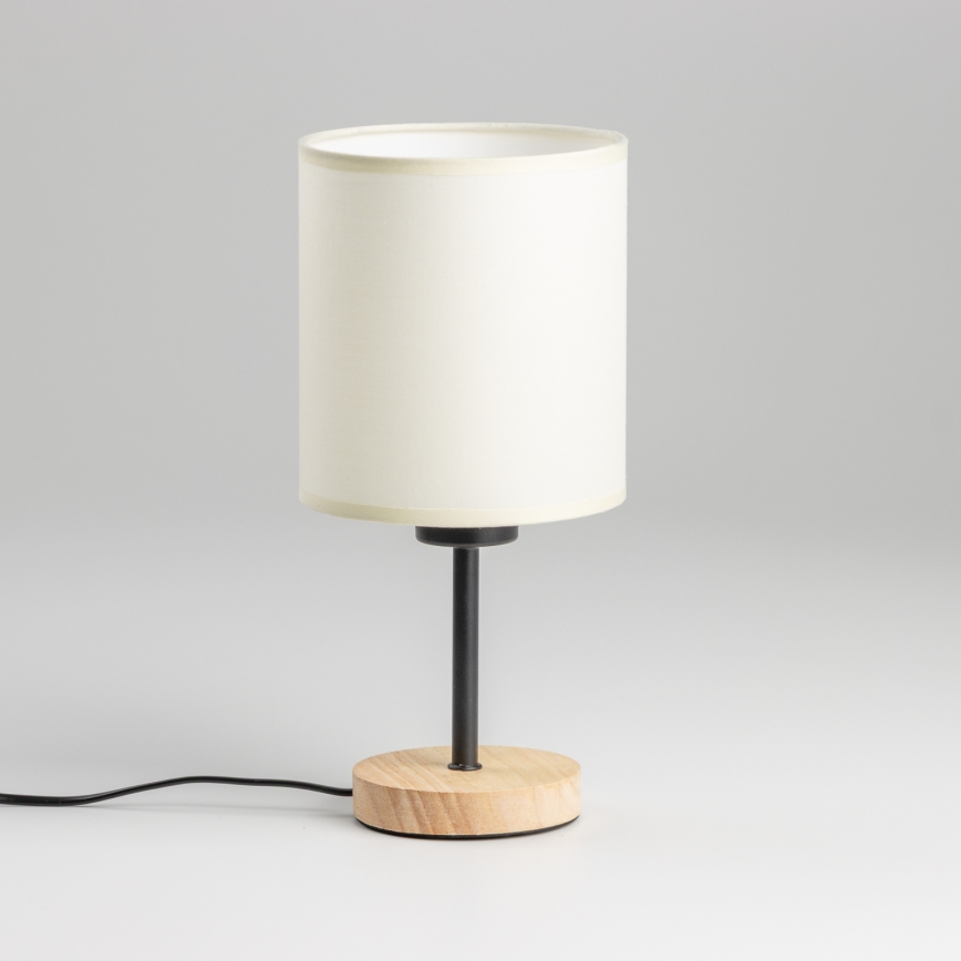 Brilagi - Lámpara de mesa NUBILA WOOD 1xE27/25W/230V roble/negro/color crema