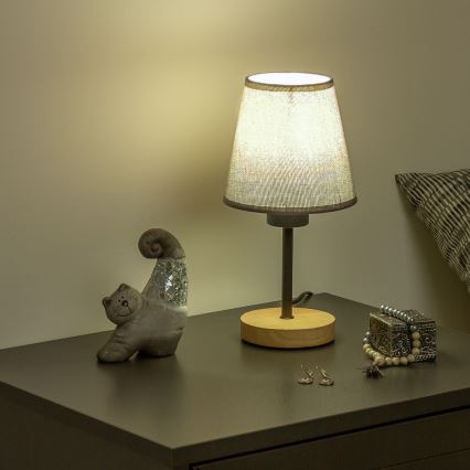 Brilagi - Lámpara de mesa NUBILA WOOD 1xE27/25W/230V roble/negro