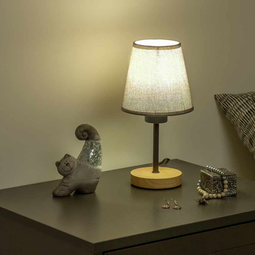 Brilagi - Lámpara de mesa NUBILA WOOD 1xE27/25W/230V roble/negro