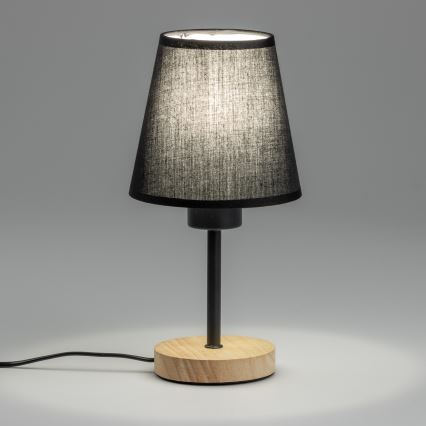 Brilagi - Lámpara de mesa NUBILA WOOD 1xE27/25W/230V roble/negro