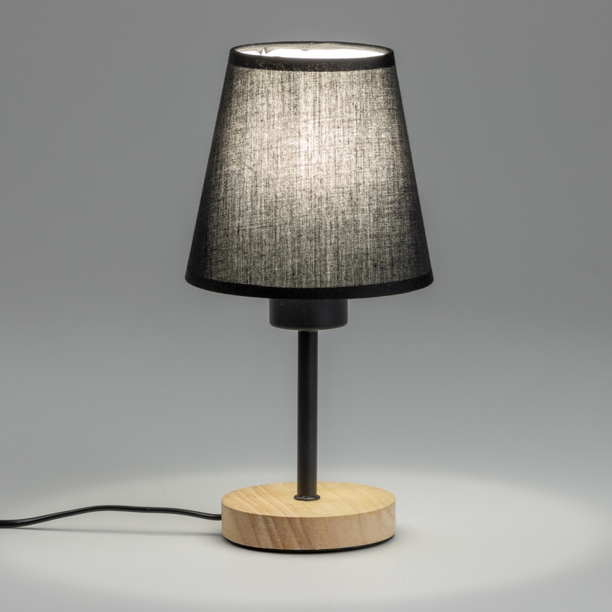 Brilagi - Lámpara de mesa NUBILA WOOD 1xE27/25W/230V roble/negro