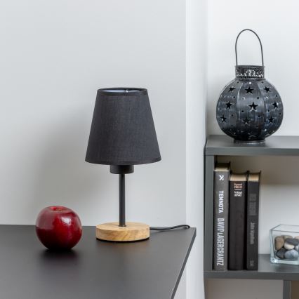 Brilagi - Lámpara de mesa NUBILA WOOD 1xE27/25W/230V roble/negro