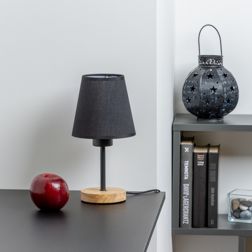 Brilagi - Lámpara de mesa NUBILA WOOD 1xE27/25W/230V roble/negro