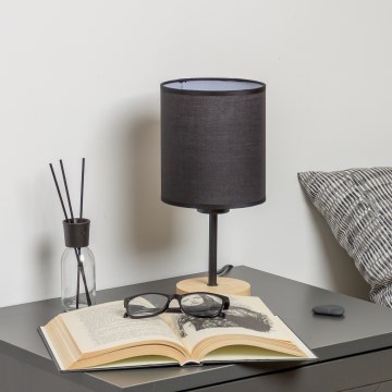 Brilagi - Lámpara de mesa NUBILA WOOD 1xE27/25W/230V roble/negro