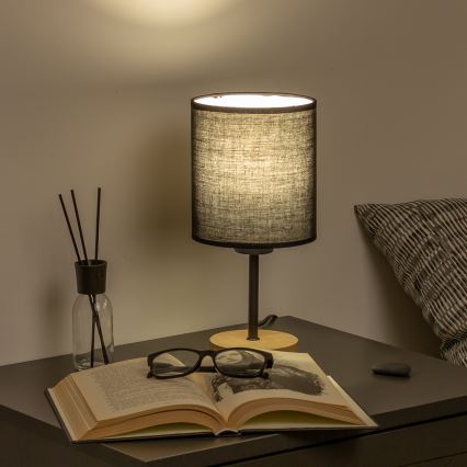 Brilagi - Lámpara de mesa NUBILA WOOD 1xE27/25W/230V roble/negro