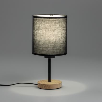 Brilagi - Lámpara de mesa NUBILA WOOD 1xE27/25W/230V roble/negro