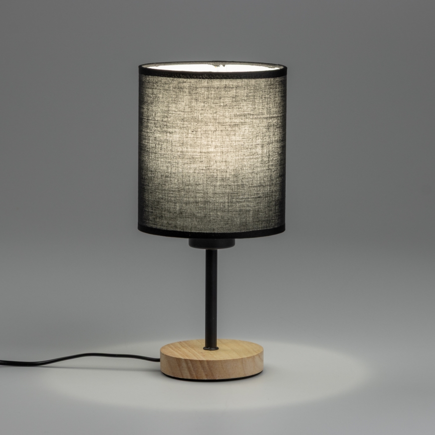 Brilagi - Lámpara de mesa NUBILA WOOD 1xE27/25W/230V roble/negro