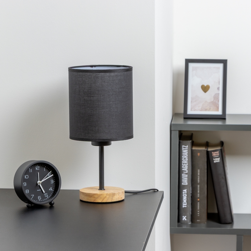 Brilagi - Lámpara de mesa NUBILA WOOD 1xE27/25W/230V roble/negro