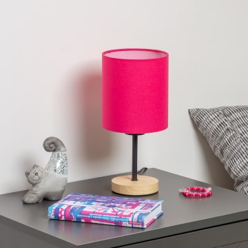 Brilagi - Lámpara de mesa NUBILA WOOD 1xE27/25W/230V roble/rosa