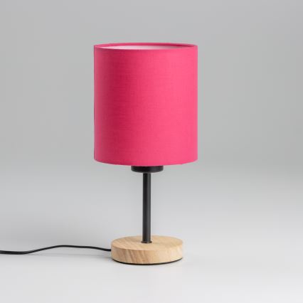 Brilagi - Lámpara de mesa NUBILA WOOD 1xE27/25W/230V roble/rosa