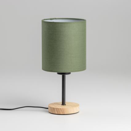 Brilagi - Lámpara de mesa NUBILA WOOD 1xE27/25W/230V roble/verde
