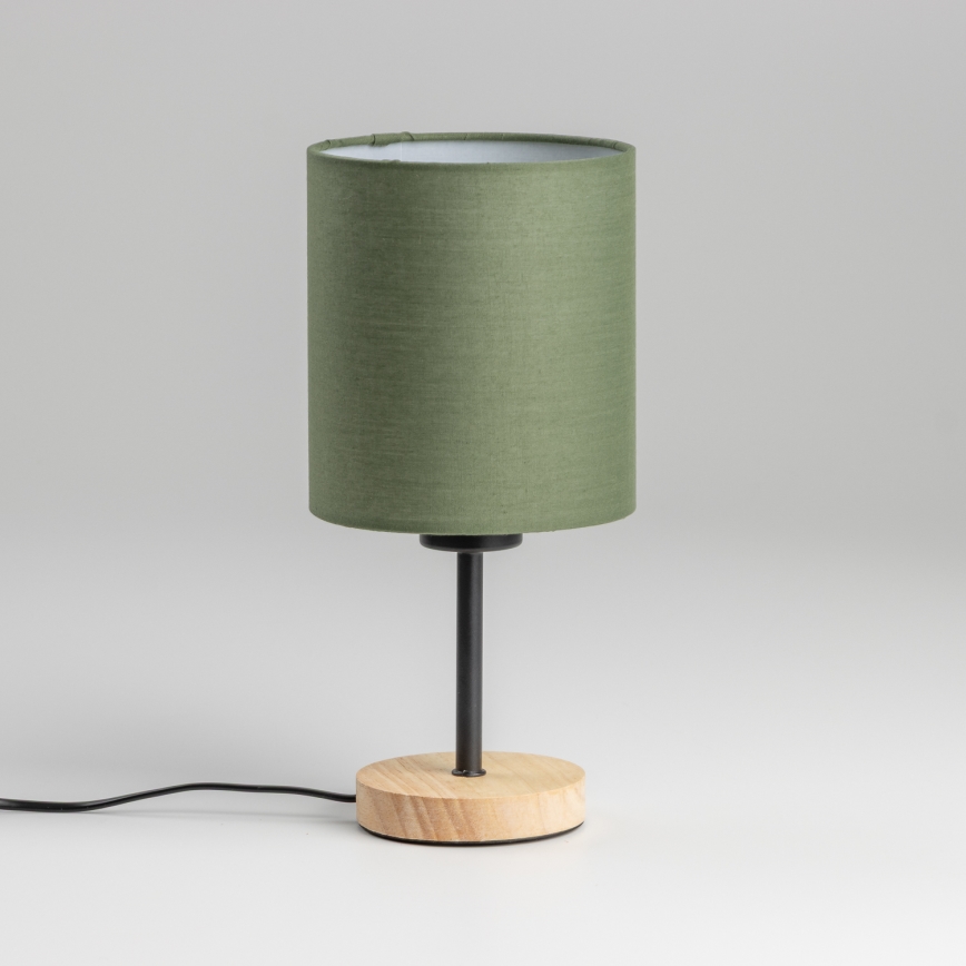 Brilagi - Lámpara de mesa NUBILA WOOD 1xE27/25W/230V roble/verde