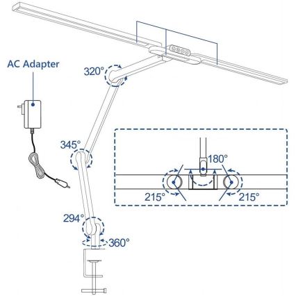 Brilagi - Lámpara de mesa LED flexible táctil regulable VARIO LED/24W/230V 3000-6500K CRI 92 blanco