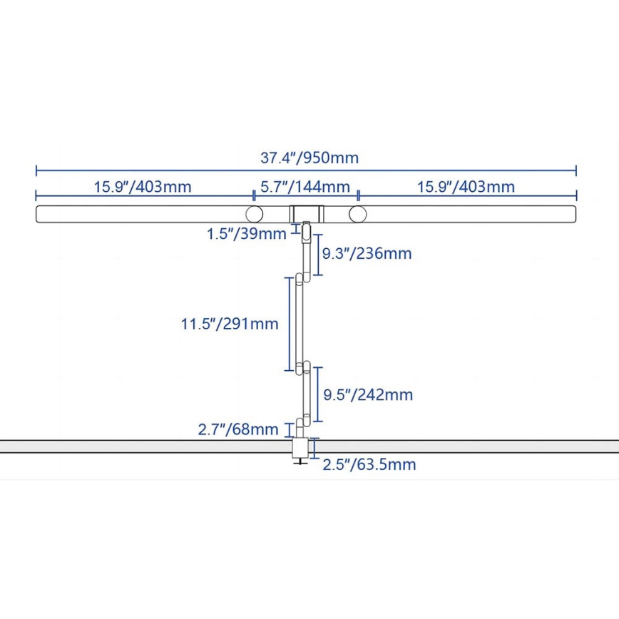 Brilagi - Lámpara de mesa LED flexible táctil regulable VARIO LED/24W/230V 3000-6500K CRI 92 blanco