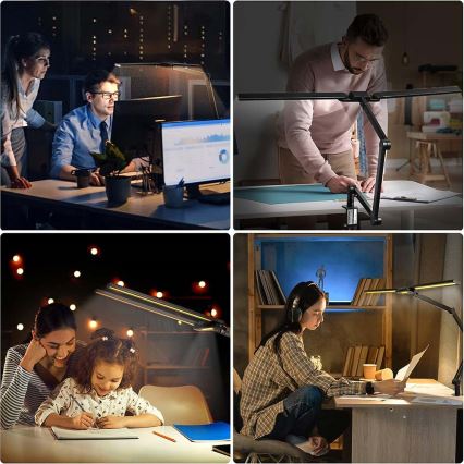 Brilagi - Lámpara de mesa LED flexible táctil regulable VARIO LED/24W/230V 3000-6500K CRI 92 negro