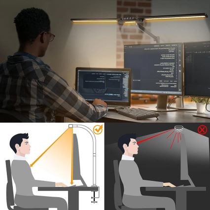 Brilagi - Lámpara de mesa LED flexible táctil regulable VARIO LED/24W/230V 3000-6500K CRI 92 negro