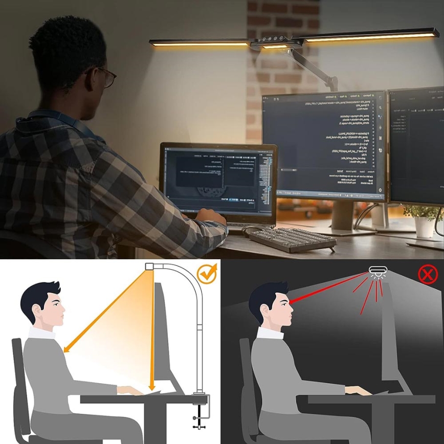 Brilagi - Lámpara de mesa LED flexible táctil regulable VARIO LED/24W/230V 3000-6500K CRI 92 negro