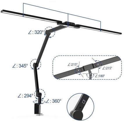 Brilagi - Lámpara de mesa LED flexible táctil regulable VARIO LED/24W/230V 3000-6500K CRI 92 negro