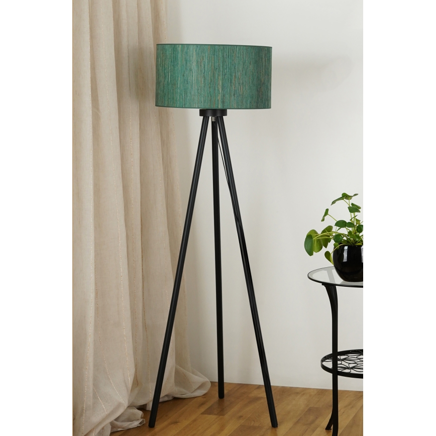 Brilagi - Lámpara de pie BOSTON ROLLER 1xE27/15W/230V paja verde/dorado