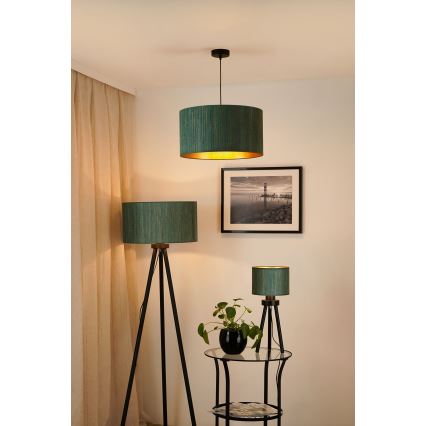 Brilagi - Lámpara de pie BOSTON ROLLER 1xE27/15W/230V paja verde/dorado