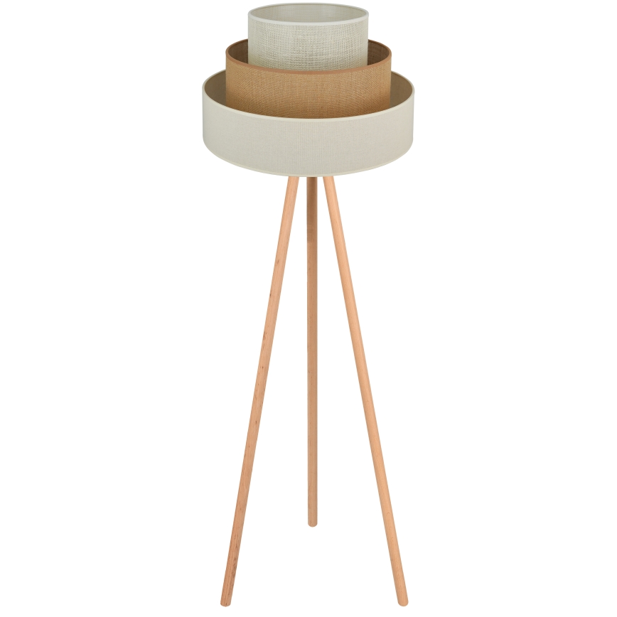 Brilagi - Lámpara de pie DENVER LUNETA 1xE27/15W/230V beige/marrón/color crema