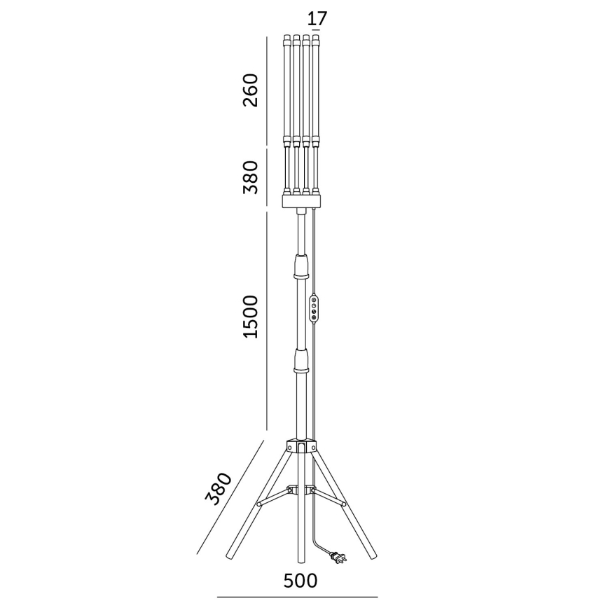 Brilagi - Lámpara de pie flexible LED regulable para el cultivo de plantas VITABLOOM 4xLED/7,5W/230V negro