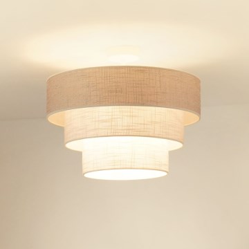 Brilagi - Lámpara de techo ALASKA LUNETA 1xE27/15W/230V diá. 45 cm gris/color crema