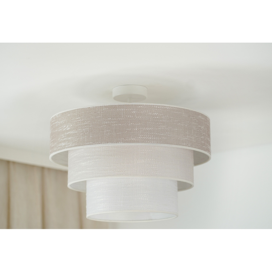 Brilagi - Lámpara de techo ALASKA LUNETA 1xE27/15W/230V diá. 45 cm gris/color crema