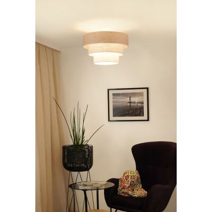 Brilagi - Lámpara de techo ALASKA LUNETA 1xE27/15W/230V diá. 45 cm gris/color crema