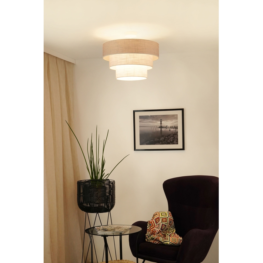 Brilagi - Lámpara de techo ALASKA LUNETA 1xE27/15W/230V diá. 45 cm gris/color crema