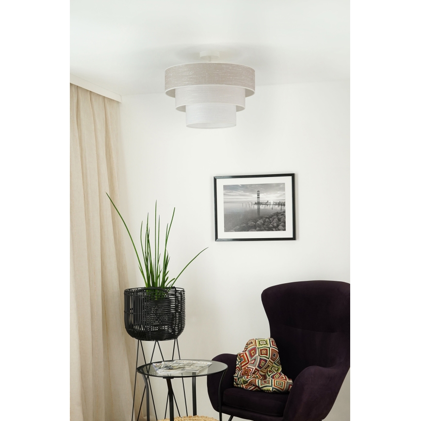 Brilagi - Lámpara de techo ALASKA LUNETA 1xE27/15W/230V diá. 45 cm gris/color crema