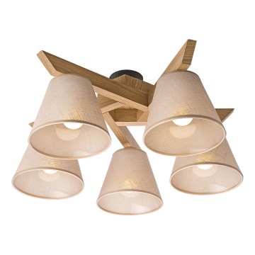 Brilagi - Lámpara de techo ANTHONY 5xE14/40W/230V roble/beige