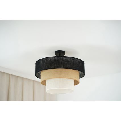 Brilagi - Lámpara de techo ASPEN LUNETA 1xE27/15W/230V diá. 45 cm negro/beige/color crema